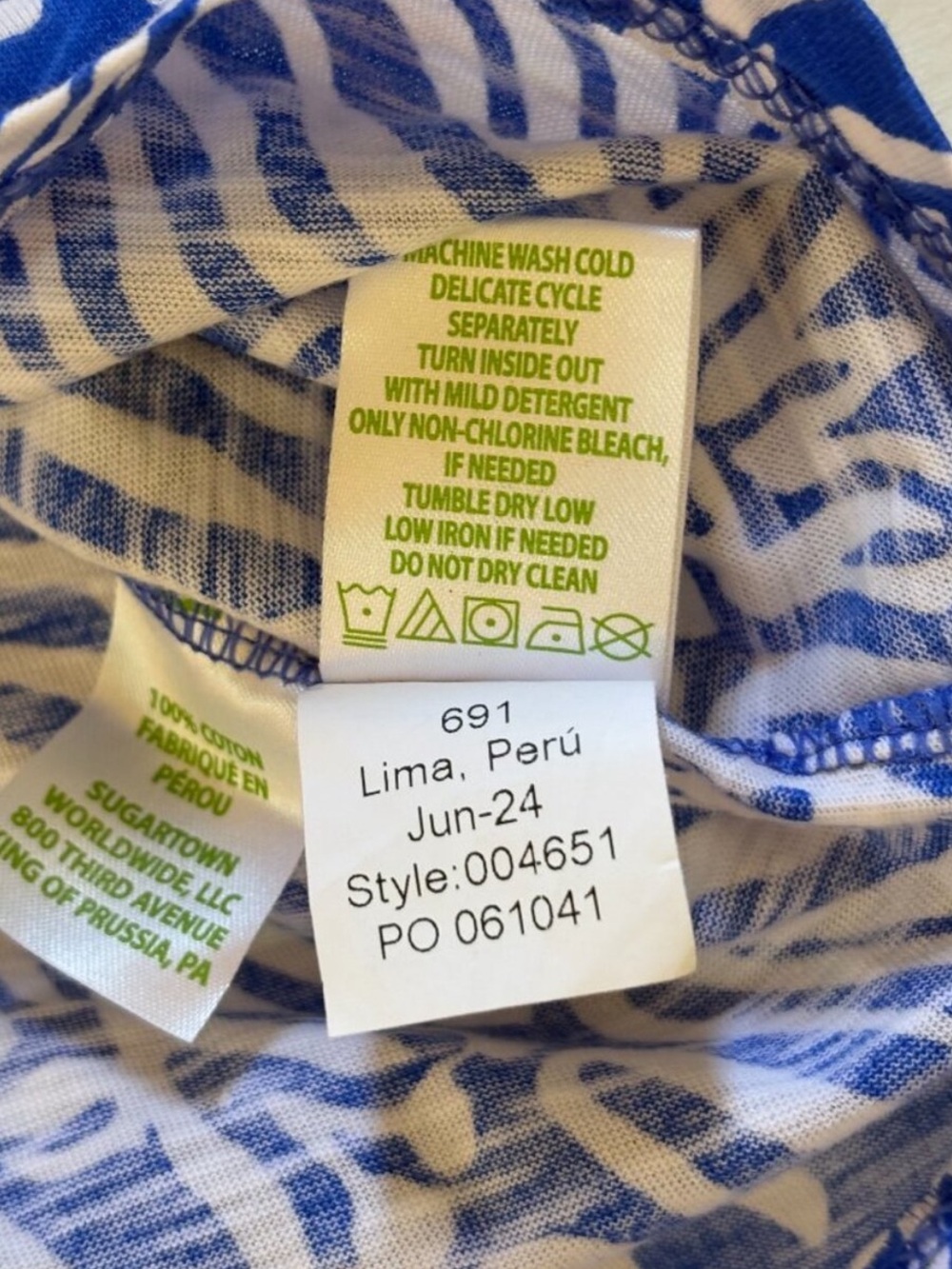 Lilly Pulitzer Etta Scoop Neck Top in Martinique Blue Zee Bebe Womens Small - Picture 12 of 14